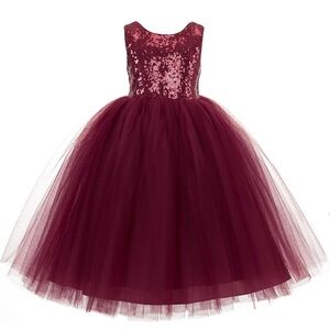 Burgundy flower girl dress